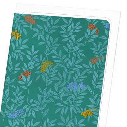 NANDINA ON TEXTILE (C.1930-1950): Japanese Greeting Card