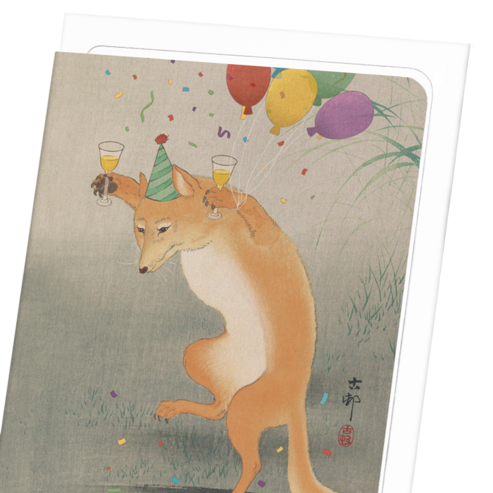 PARTY FOX: Japanese Greeting Card