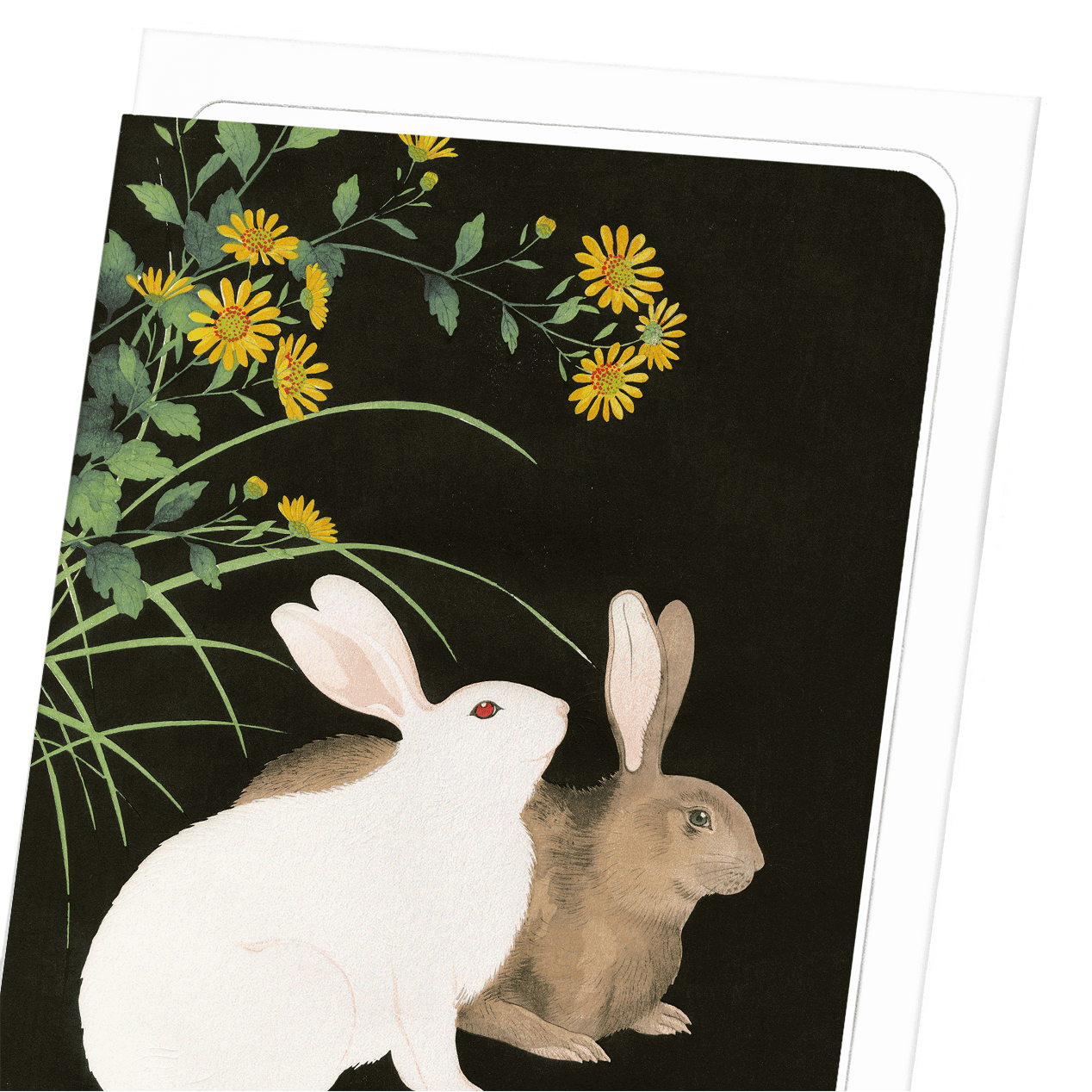 TWO RABBITS (1940): Japanese Greeting Card