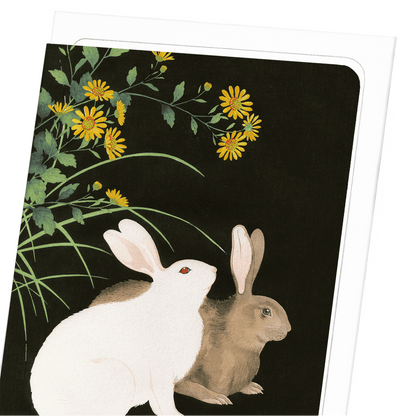 TWO RABBITS (1940): Japanese Greeting Card