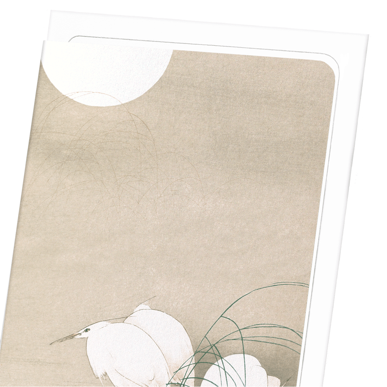 THREE EGRETS AT NIGHT (C.1900): Japanese Greeting Card