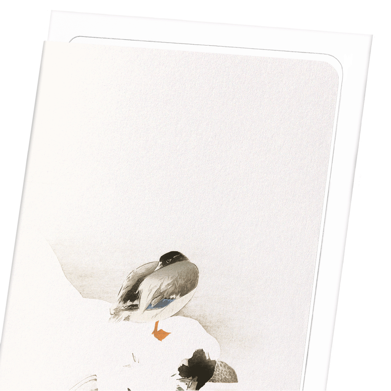 DUCK IN SNOW (C.1900): Japanese Greeting Card