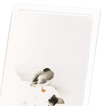 DUCK IN SNOW (C.1900): Japanese Greeting Card