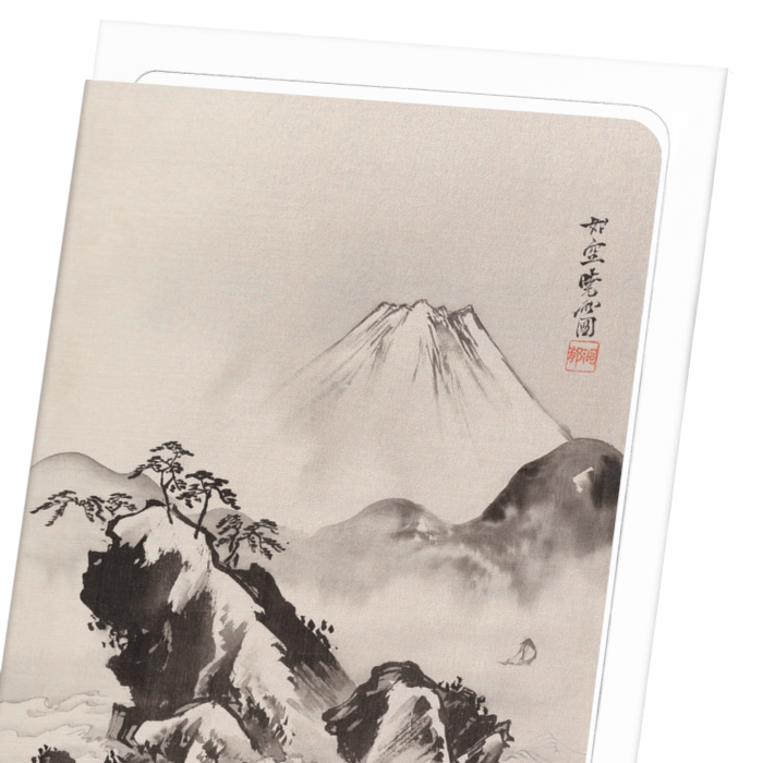 KYOSAI MOUNT FUJI (C.1887): Japanese Greeting Card