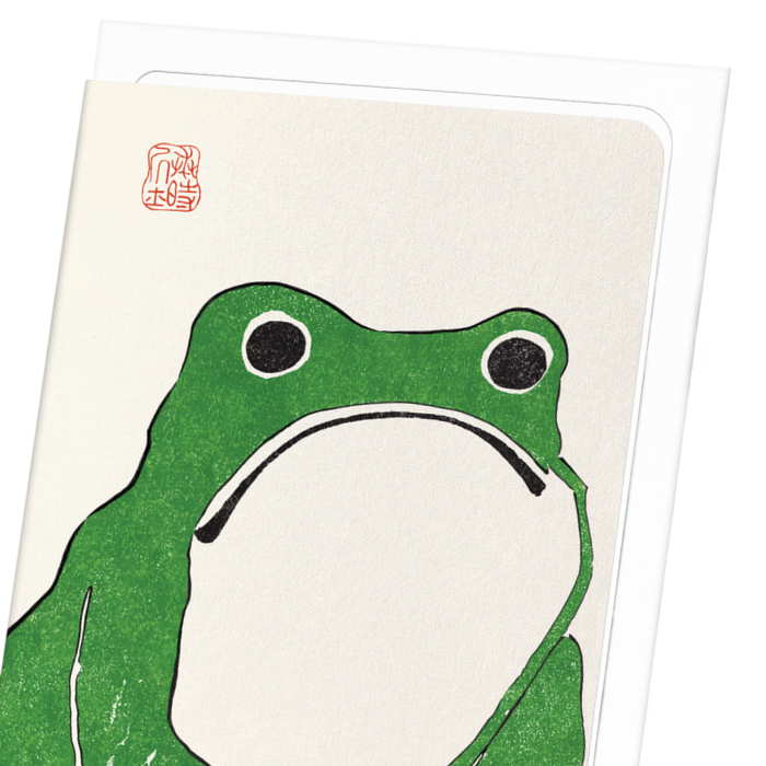 GREEN FROG: Greeting Card