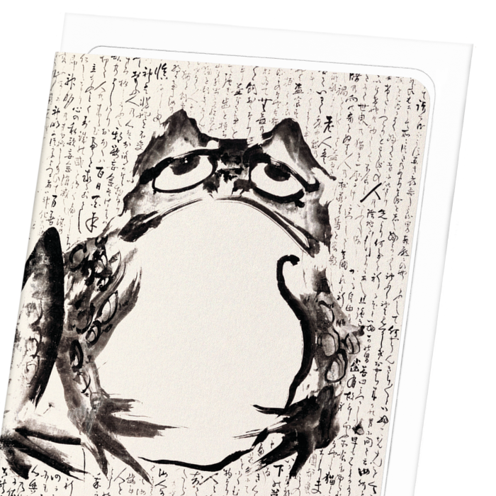 TOAD AND MOUSE (EARLY 19TH C.): Japanese Greeting Card