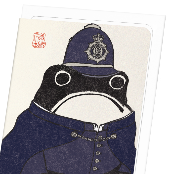 POLICE EZEN FROG: Greeting Card