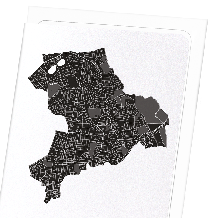 HACKNEY CUTOUT: Map Cutout Greeting Card