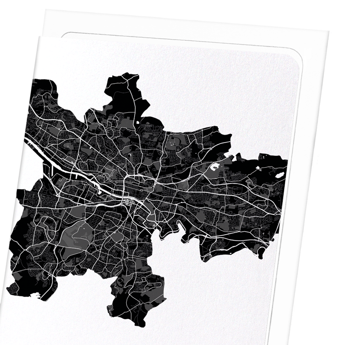 GLASGOW CUTOUT: Map Cutout Greeting Card