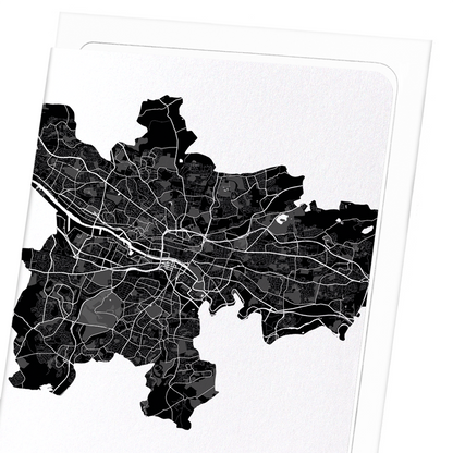 GLASGOW CUTOUT: Map Cutout Greeting Card