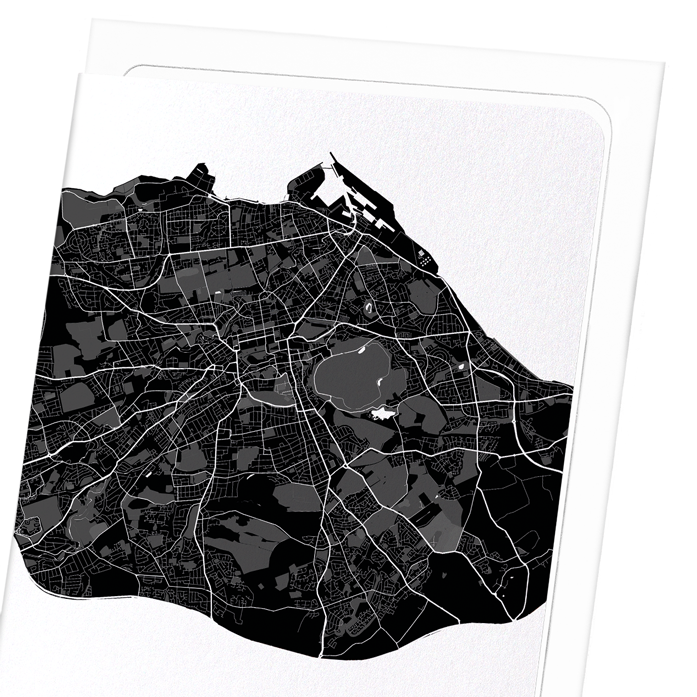 EDINBURGH CUTOUT: Map Cutout Greeting Card