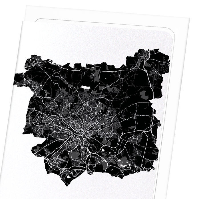 LEEDS CUTOUT: Map Cutout Greeting Card