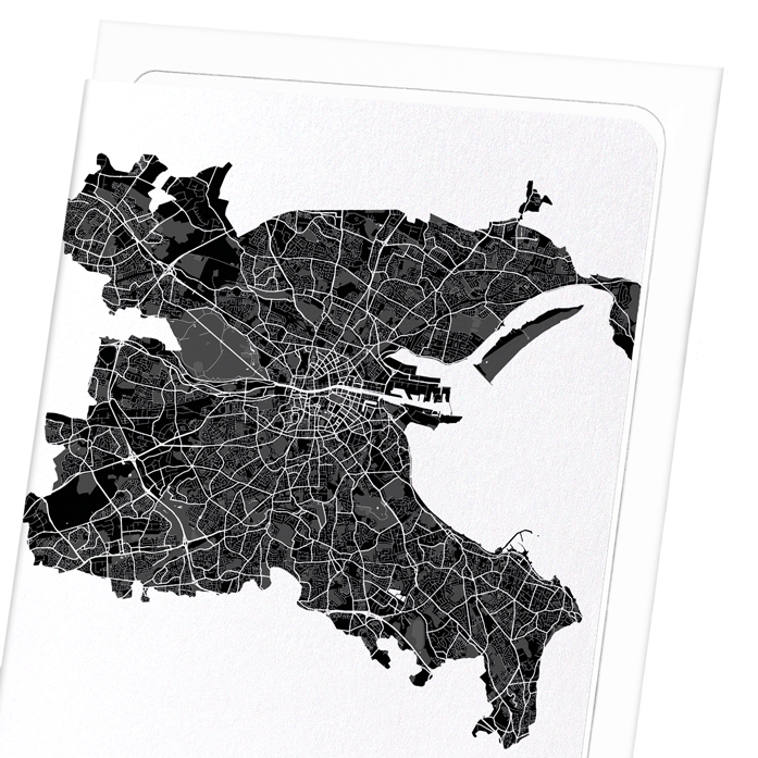 DUBLIN CUTOUT: Map Cutout Greeting Card