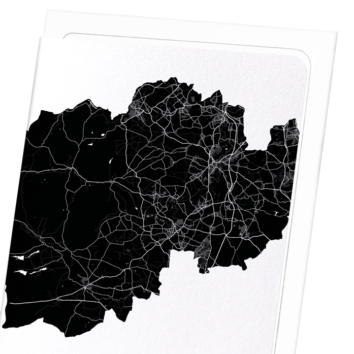 DURHAM CUTOUT: Map Cutout Greeting Card
