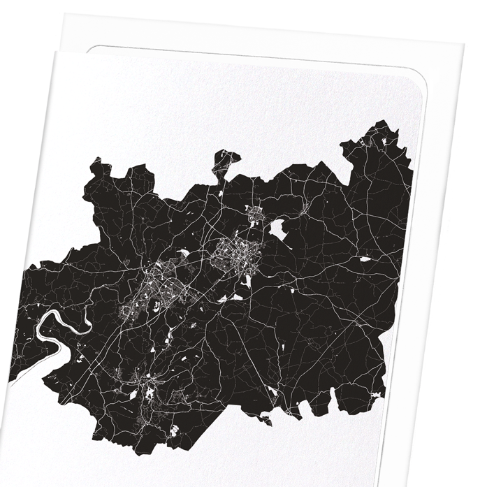 GLOUCESTERSHIRE CUTOUT: Map Cutout Greeting Card