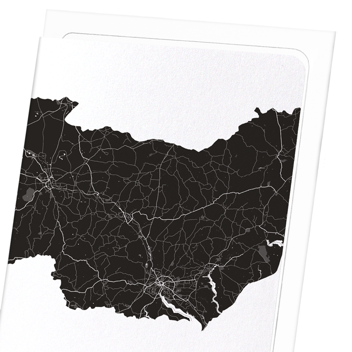 SUFFOLK CUTOUT: Map Cutout Greeting Card