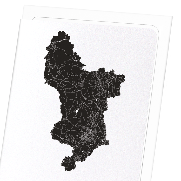 DERBYSHIRE CUTOUT: Map Cutout Greeting Card