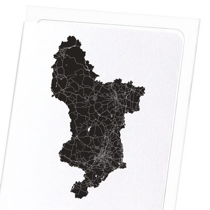 DERBYSHIRE CUTOUT: Map Cutout Greeting Card