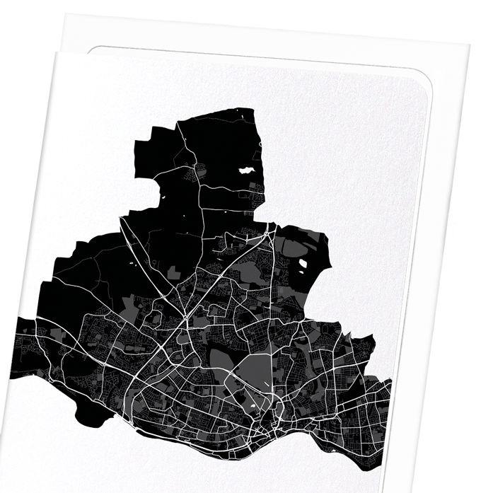 NEWCASTLE CUTOUT: Map Cutout Greeting Card