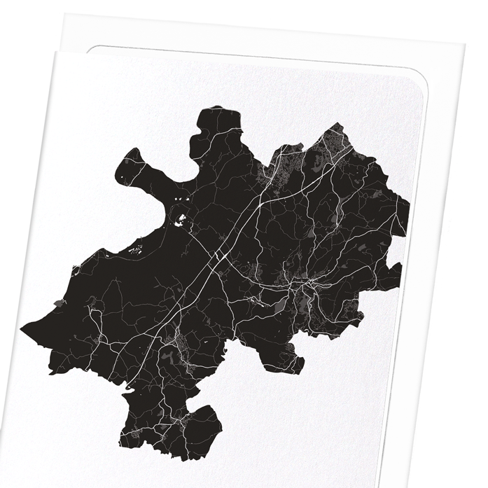 STROUD  CUTOUT: Map Cutout Greeting Card