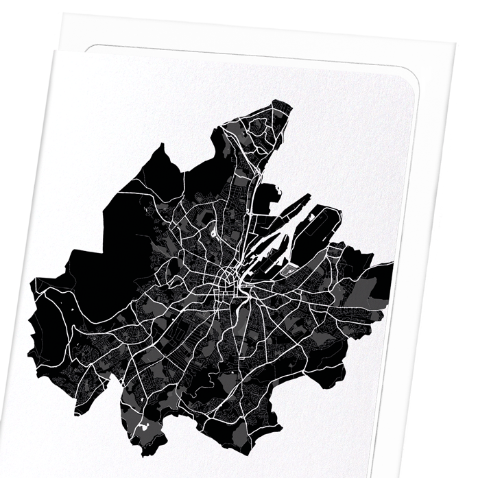BELFAST CUTOUT: Map Cutout Greeting Card
