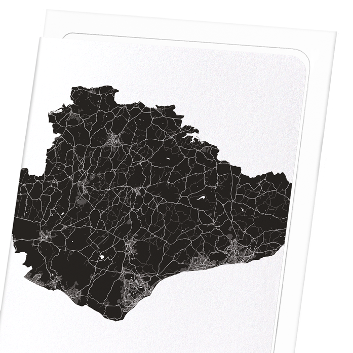 EAST SUSSEX CUTOUT: Map Cutout Greeting Card