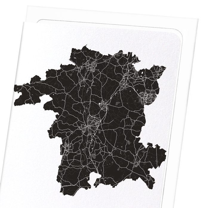 WORCESTERSHIRE CUTOUT: Map Cutout Greeting Card