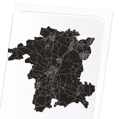 WORCESTERSHIRE CUTOUT: Map Cutout Greeting Card