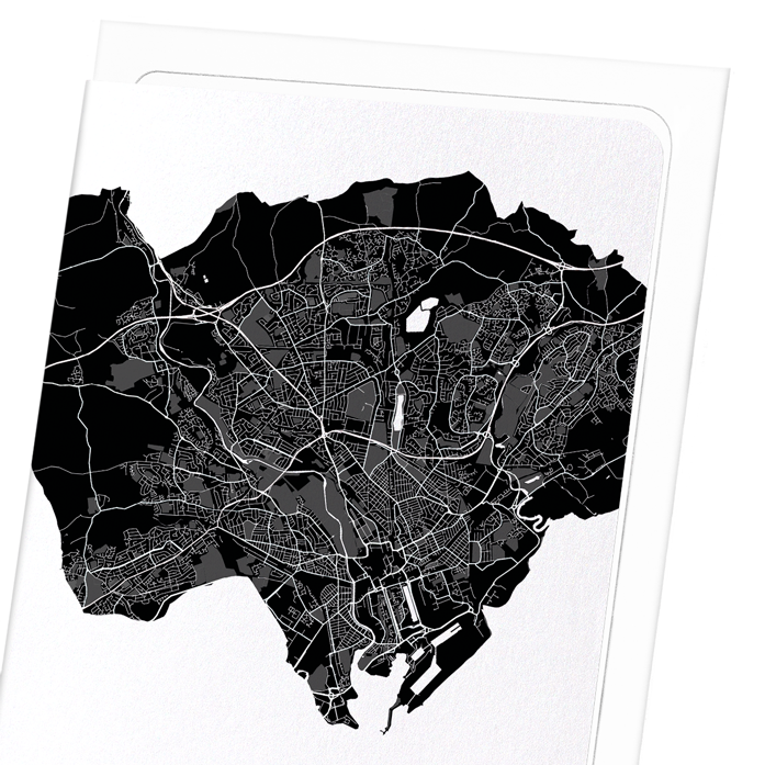 CARDIFF CUTOUT: Map Cutout Greeting Card