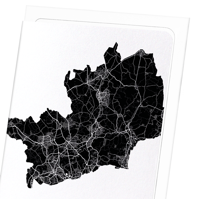 HERTFORDSHIRE CUTOUT: Map Cutout Greeting Card