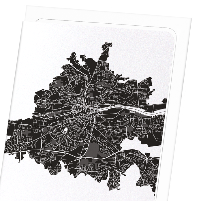 CORK CITY  CUTOUT: Map Cutout Greeting Card