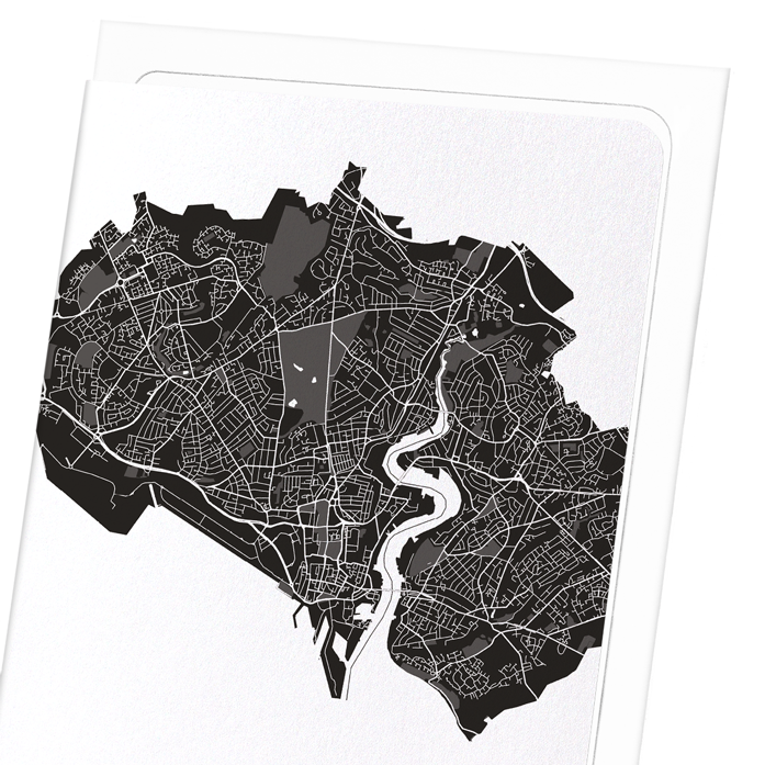 SOUTHAMPTON CUTOUT: Map Cutout Greeting Card
