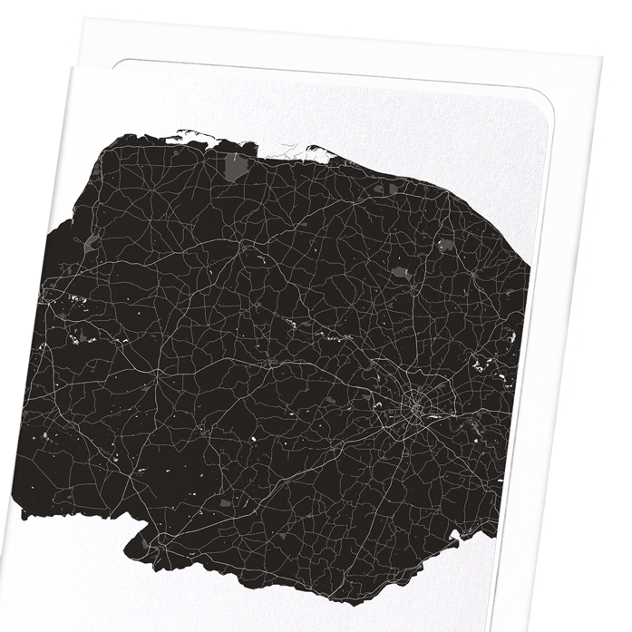 NORFOLK CUTOUT: Map Cutout Greeting Card