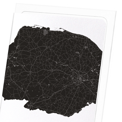 NORFOLK CUTOUT: Map Cutout Greeting Card