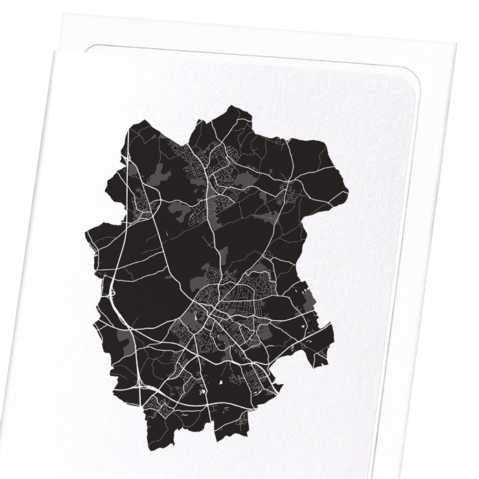 ST. ALBANS CUTOUT: Map Cutout Greeting Card