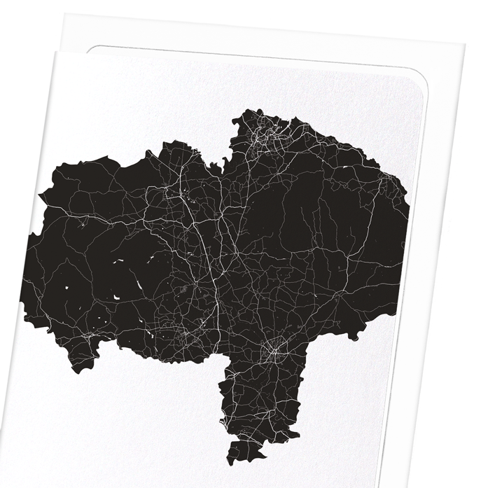 NORTH YORKSHIRE CUTOUT: Map Cutout Greeting Card