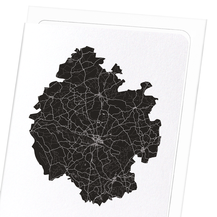HEREFORDSHIRE CUTOUT: Map Cutout Greeting Card