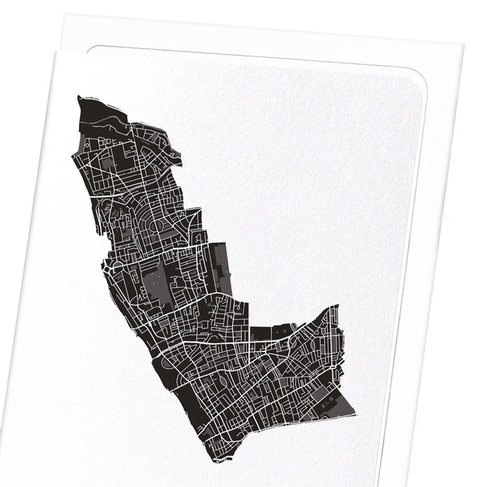 KENSINGTON AND CHELSEA CUTOUT: Map Cutout Greeting Card