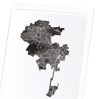 LOS ANGELES CUTOUT: Map Cutout Greeting Card