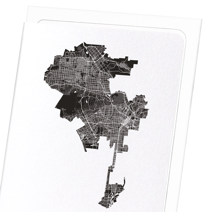 LOS ANGELES CUTOUT: Map Cutout Greeting Card