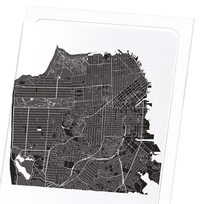 SAN FRANCISCO CUTOUT: Map Cutout Greeting Card