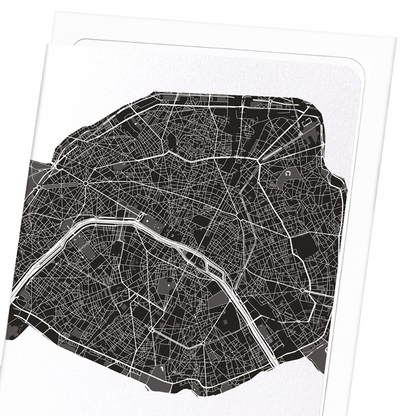 PARIS CUTOUT: Map Cutout Greeting Card
