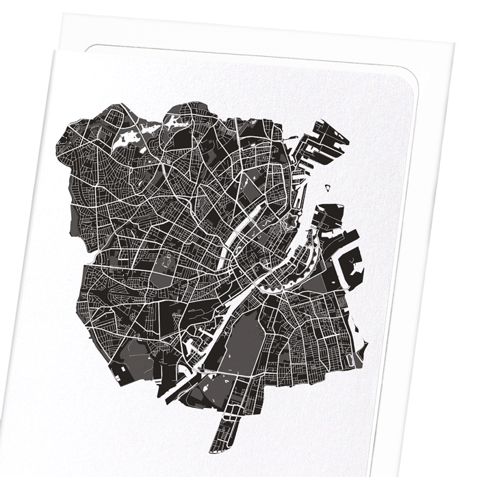 COPENHAGEN CUTOUT: Map Cutout Greeting Card
