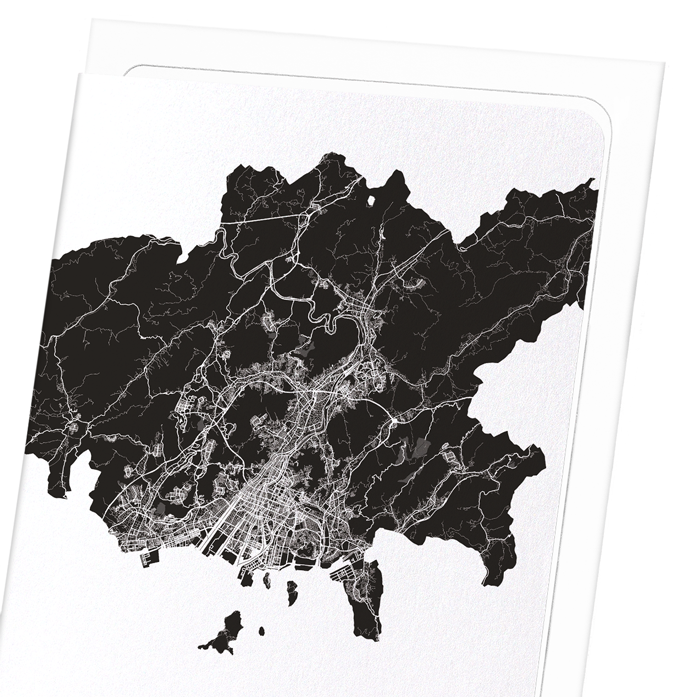 HIROSHIMA CUTOUT: Map Cutout Greeting Card