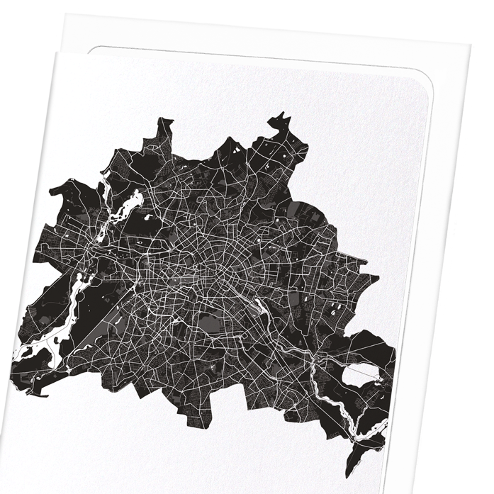 BERLIN CUTOUT: Map Cutout Greeting Card