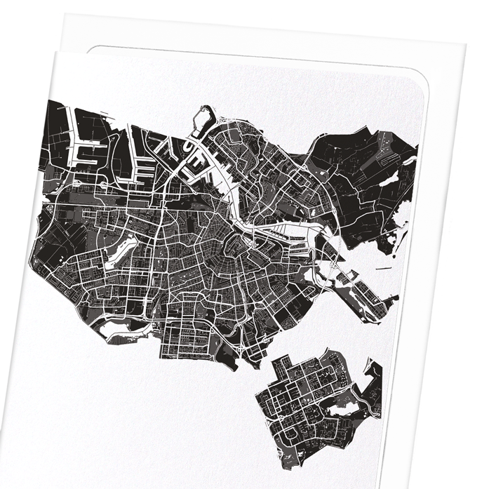 AMSTERDAM CUTOUT: Map Cutout Greeting Card