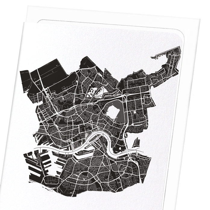 ROTTERDAM CUTOUT: Map Cutout Greeting Card