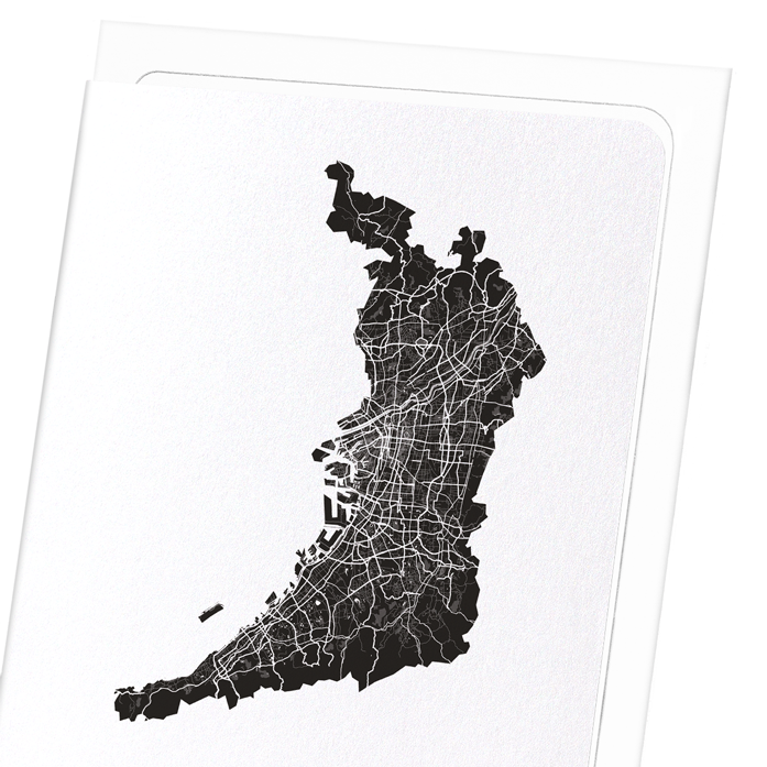 OSAKA CUTOUT: Map Cutout Greeting Card