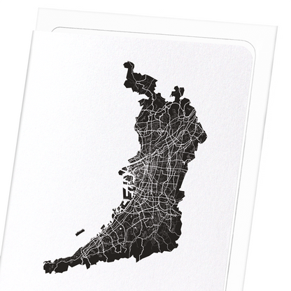 OSAKA CUTOUT: Map Cutout Greeting Card