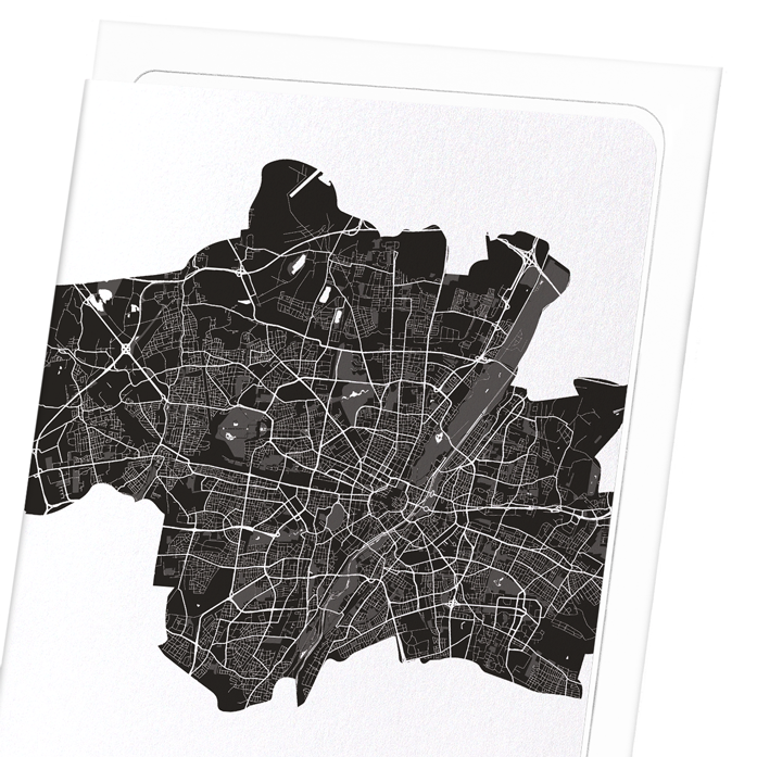 MUNICH CUTOUT: Map Cutout Greeting Card
